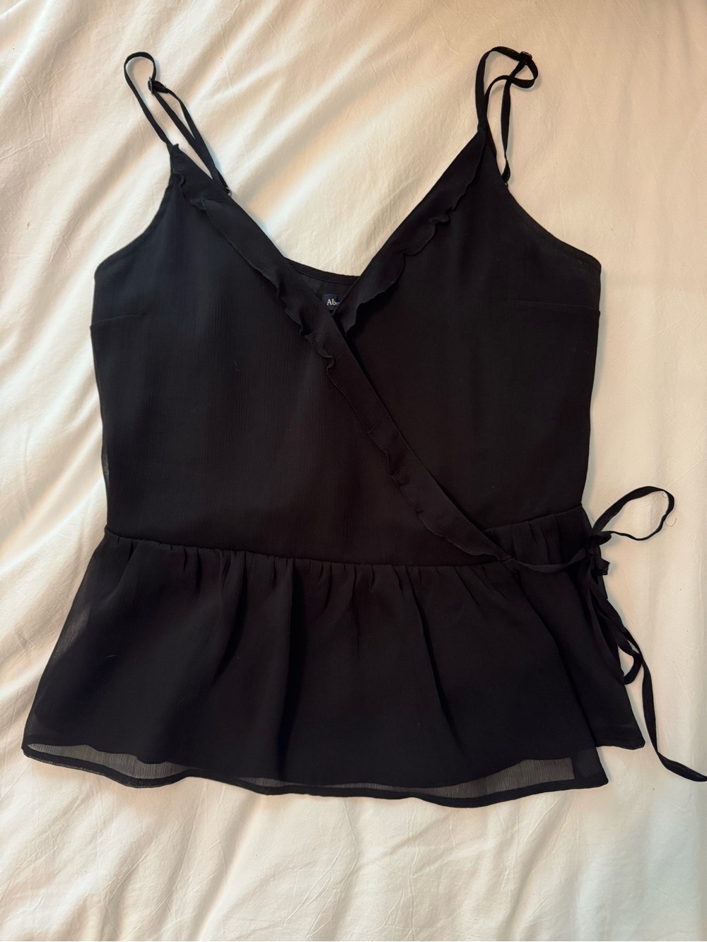 Black Peplum Cami Tank Top